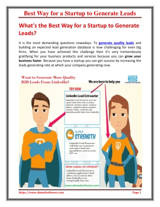 Best Way for a Startup to Generate Leads