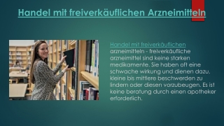 Handel mit freiverkäuflichen Arzneimitteln