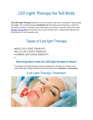 LED Light Therapy for full Body