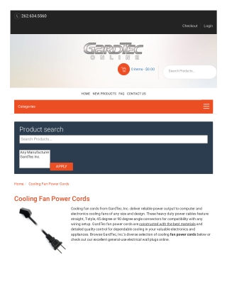 Cooling Fan Power Cords