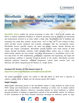 Microfluidic Market, by Material Type, Application, and Region - Trends and Forecast till 2025