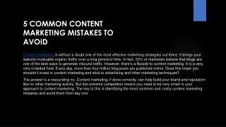 5 COMMON CONTENT MARKETING MISTAKES TO AVOID