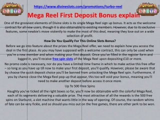 Mega Reel First Deposit Bonus explain