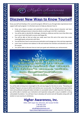 Discover New Ways to Know Yourself