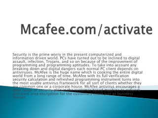 McAfee.com/Activate-McAfee Antivirus Installation