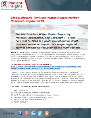 Global Electric Tankless Water Heater Market is Booming Worldwide By 2019-2023