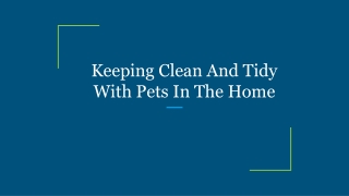 Keeping Clean And Tidy With Pets In The Home