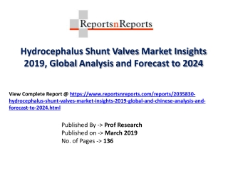 Global Hydrocephalus Shunt Valves Market 2019 Recent Development and Future Forecast