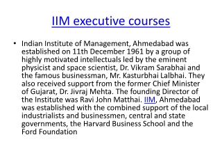 IIM executive courses