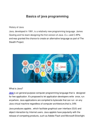 Basics of java programming