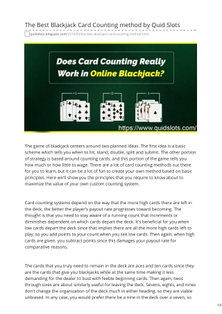 The Best Blackjack Card Counting method by Quid Slots