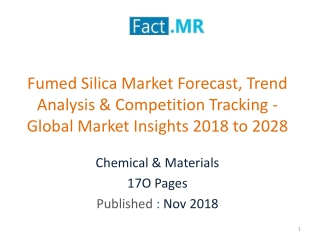 Fumed Silica Market Remains Highly Consolidated - Market Insights 2018 to 2028