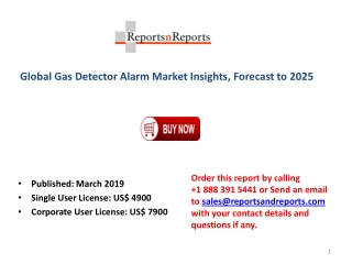 Gas Detector Alarm Market Industry Analysis on Top Key Players, Revenue Growth and Business Development Forecast 2025