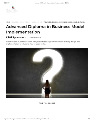 Advanced Diploma in Business Model Implementation - Edukite
