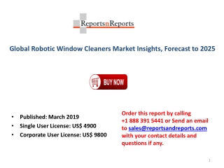 Robotic Window Cleaners Market Industry Analysis on Top Key Players, Revenue Growth and Business Development Forecast 20