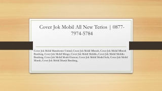 Cover Jok Mobil All New Terios | 0877-7974-5784