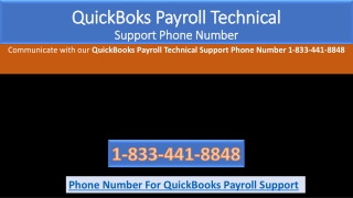 QuickBooks Payroll Technical Support Phone Number 1-833-441-8848