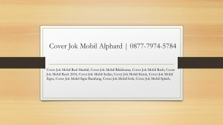 Cover Jok Mobil Alphard | 0877-7974-5784