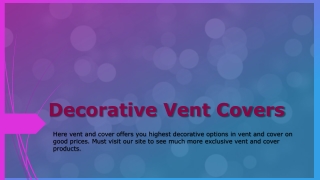 Vent and Cover