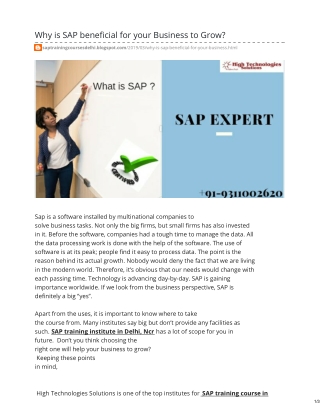 Why is SAP beneficial for your Business to Grow?