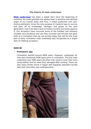 The history of male underwear