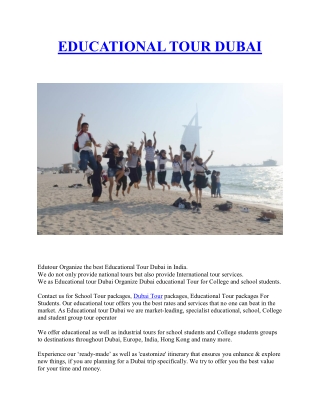 Educational Tour Dubai | International Tour | College Tour