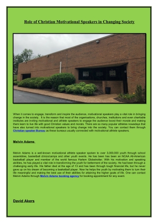Christian inspirational Speakers Booking Agency