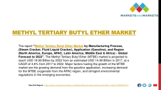 Methyl Tertiary Butyl Ether Market worth 18.99 Billion USD by 2022