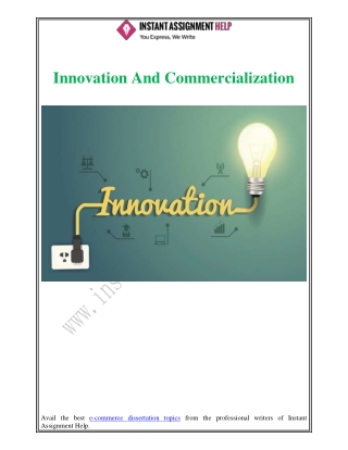 Requirement of Innovation And Commercialization