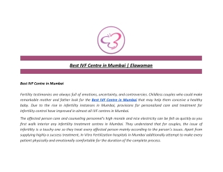 Best IVF Centre in Mumbai | Elawoman