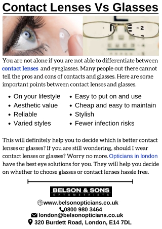 Contact Lenses Vs Glasses