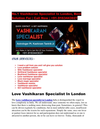Vashikaran specialist in london
