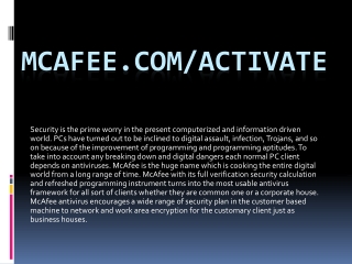 McAfee.com/Activate-McAfee Antivirus Installating