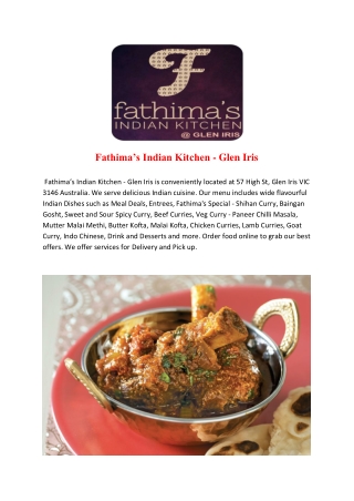 Fathima’s Indian Kitchen - Glen Iris-Glen Iris - Order Food Online