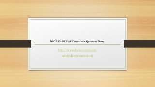 BSOP 429 All Week Disucssions Questions Devry