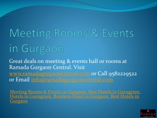 Meeting Rooms & Events in Gurgaon