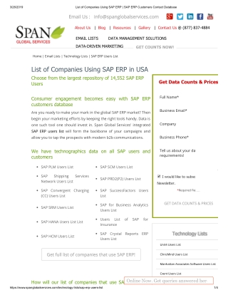 list of companies using sap erp