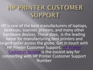 Hp Printer Customer Support