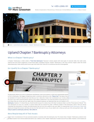 Chapter 7 bankruptcy lawyer in Upland CA