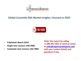 Cocamide DEA Market - Segmented by Type, End-user and Region - Growth, Trends, and Forecast 2019-2025