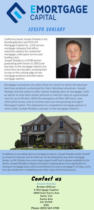 Joseph Shalaby | E Mortgage Capital Inc