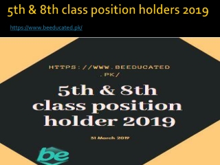 5th & 8th class position holders 2019