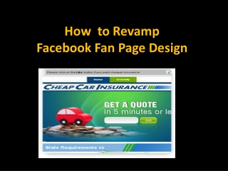 How to revamp facebook fan page design