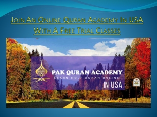 Join An Online Quran Academy In USA With A Free Trial Classes