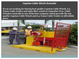 Capstan Cable Winch Australia