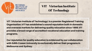 VIT - Victorian Institute of Technology