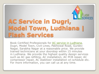 AC Service in Dugri, Model Town, Ludhiana | Flash Services