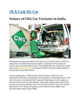 Future of CNG Car variants in India