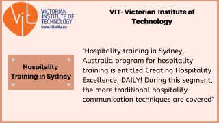 Hospitality Training in Melbourne
