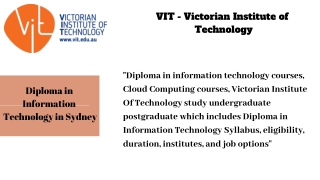 diploma of information technology in australia